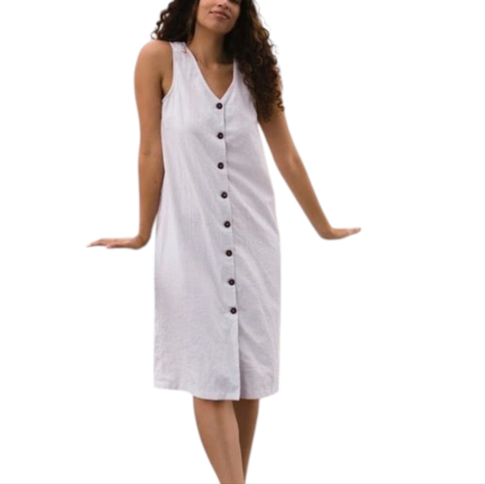 Sotela Sandia Dress Organic Cotton Sustainable size XS Indie Granola Oat Stripe